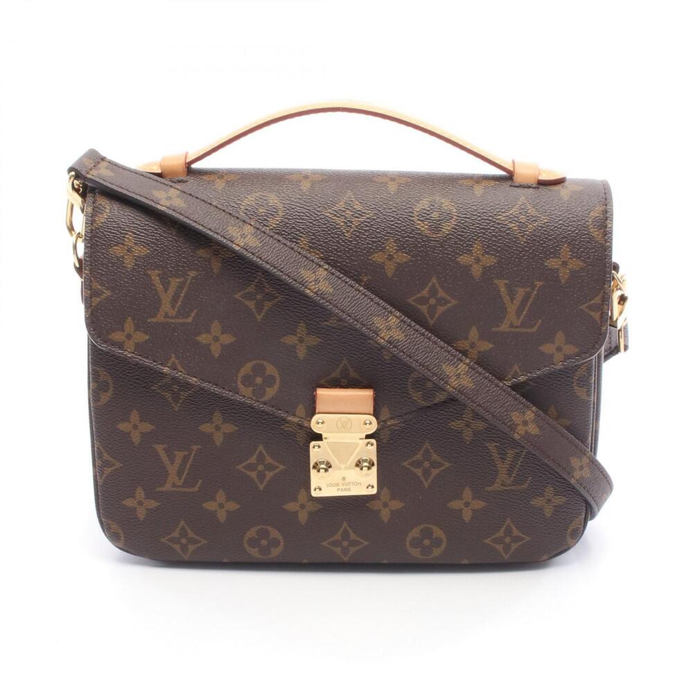 Louis Vuitton Pochette Metis Handbag Canvas Leather Monogram Brown